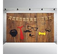Mehofoto 7 x 5 pies de poliéster fondo de madera rojo corbata para fondos de padre para foto Happy Father Día del Padre temática foto bola Props