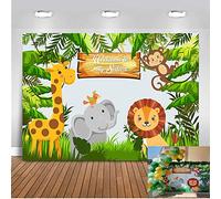 Mehofoto Bienvenido a My Safari Backdrop Safari Party Forest Animal Grassland Photo Backdrop 7x5ft Monkey Elephant Kids Birthday Party Photo Studio Prop