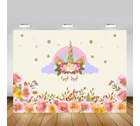 Mehofoto cumpleaños telón de fondo 7x5ft vinilo telones de fondo de unicornio niños cumpleaños pintura al óleo centelleo estrellas fondo para baby shower
