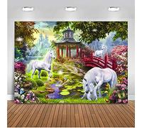 Mehofoto Fairy Tale - Fondo para fotos de jardín, diseño de unicornio de 7 x 1,5 m, fondo de fotografía sin costuras