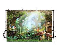 Mehofoto Fairy Tale Photo - Fondo de poliéster de 7 x 1,5 m, diseño de bosque mágico, fondo de seta sin costuras, fondo de fotografía para niños