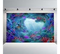 Mehofoto Fairy Tale telón de fondo de poliéster de 7 x 1,5 m, vista bajo el mar, fondo de fotografía coral para boda o fiesta
