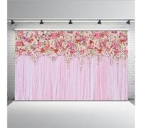 Mehofoto Flor de pared foto telón de fondo 7 x 5 pies algodón poliéster rosa ceremonia decoración de la cortina fondos sin costuras arrugas libre fotografía estudio Props