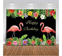 Mehofoto - Fondo de cumpleaños para niños DE 2,4 x 1,8 m, diseño de flamencos de Vinilo, para decoración de Fiestas, fotografía, Fondo de Flores, Planta, Estudio fotográfico
