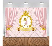 Mehofoto Fondo de decoración de cumpleaños de 2,1 x 1,5 m, algodón y poliéster, cortina rosa para baby shower, telón de fondo sin costuras, sin arrugas, para estudio de fotografía