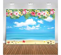 Mehofoto - Fondo de Escena de Playa, 7 x 1,5 m, Diseño de Estrella de Mar y Nube Blanca, Fondo de Fotos, Diseño de Flores, Color Lila