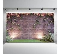 Mehofoto Fondo de Fotografía de Pared de ladrillo 7x5ft Flor de la Pared Banquete de Boda Decoración Telón de Fondo Transparente Foto Studio Prop
