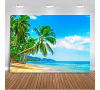 Mehofoto - Fondo de playa de 7 x 1,5 m, fondo de fotografía tropical con diseño de palmera de escena natural