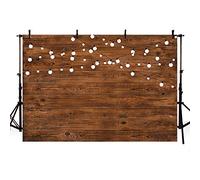 MEHOFOTO Fondos de madera rústica para fotografía, accesorios brillantes, bombillas de madera oscura, cumpleaños, boda, fiesta, decoración de estudio fotográfico, pancarta de fondo de 1,8 x 1,2 m