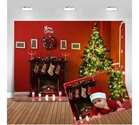 Mehofoto Merry Christmas Photo Backdrop 7x5ft Fondo de Chimenea de árbol de Navidad Decoración de Fiesta de Noche de víspera de Cada Noche Fotografía Telones de Fondo