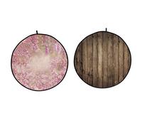 Mehofoto Panel circular plegable telón de fondo de madera doble cara para fotografía de flores 1,5 x 1,5 m