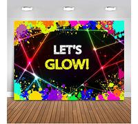 Mehofoto Resplandor Fondo de neón de Fondo de Fiesta Vamos a Brillar Salpicadura Fotografía de Fondo 7x5ft Vinilo Resplandeciente Partido de Fondo Decoración de Banners Suministros de Fiesta de neón