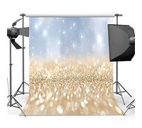 Mehofoto Telón de fondo de polialgodón con lentejuelas doradas y purpurina para fotógrafos Bokeh de 2,1 x 3 m