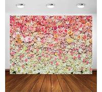 Mehofoto Telón de Fondo Floral 8x6ft Flor de la Pared Ducha Nupcial Boda Foto Telones de Fondo Bebé recién Nacido Día de San Valentín Rosa Pared Fotografía de Fondo