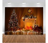 Mehofoto Xmas Party Telón de Fondo 7x5ft Árbol de Navidad Vela Foto Noche Telones de Fondo Chimenea Árbol de Navidad Fotografía Fondo