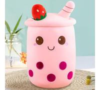 MeHoo Bubble Tea Peluche, Peluche Boba Tea Suave, Cojín Abrazo en Forma de Bubble Tea, Regalo Cumpleaños para Niños y Niñas 50 cm (Rosa)