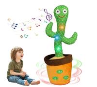 MeHoo Cactus parlante, cactus bailando, juguete de cactus, juguete de peluche de cactus cantante con función de control de volumen, muñeco de peluche ligero para bebé, repite lo que dices, 120