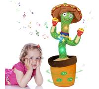 MeHoo Cactus parlante, Cactus Bailando, Juguete de Cactus Pronunciando, Cactus Cantando Peluche Peluche con Función de Control de Volumen, Muñeca de Peluche de Bebé Luz Repite lo que Dices, 120