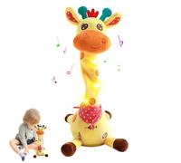 MeHoo - Jirafa parlante, jirafa bailarina, juguete de jirafa parlante, jirafa de peluche que canta con función de control de volumen, muñeca de felpa para bebé, luz que repite lo que dices