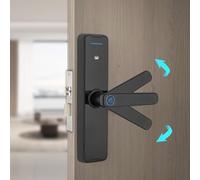 MEHOOSPVN Cerradura de puerta inteligente con huellas dactilares, cerradura de teclado con mango, cerradura electrónica de pestillo electrónico, cerradura de puerta inteligente, huella