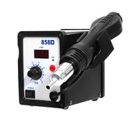 MEHOOSPVN Estación de soldadura de aire caliente 858D, 700 W, con temperatura y volumen de aire ajustables, temperatura ajustable de 100 - 450 °C, función de inicio y parada automática, boquillas de