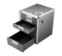 MEHOOSPVN Juego de cajones de metal con cierre de 5 cajones, organizador de escritorio, organizador de documentos, caja de almacenamiento de aleación de aluminio, resistente caja organizadora para