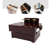 MEHOOSPVN Pedal de piano para niños, extensor de pedal de piano para niños, banco extensor de altura ajustable con 3 pedales, marrón, material ABS, adecuado para niños de 4 a 12 años de edad escolares