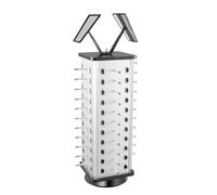 MEHOOSPVN Soporte giratorio de 360 grados, soporte para gafas de sol, organizador para gafas de sol, soporte de exposición, expositor comercial, expositor de gafas de sol, estante con espejo para 44