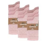 mehrstrumpf 8/12 pares de calcetines de algodón 100% de cultivo orgánico para niños, niños y niñas sin costura (modelo: Biolivia), 23-26