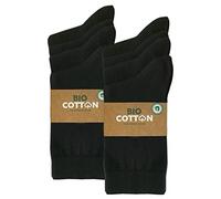 mehrstrumpf 8/12 pares de calcetines de algodón 100% orgánico para niños y niñas sin costura (modelo: Biolivia), 8 pares (negro), 23-26
