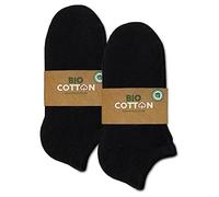 mehrstrumpf 8/12 pares niños 100% cultivo orgánico zapatillas calcetines niños y niñas sin costura (modelo: Biolivia), 8 pares (negro), 27-30