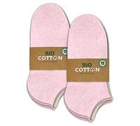 mehrstrumpf 8/12 pares niños 100% cultivo orgánico zapatillas calcetines niños y niñas sin costura (modelo: Biolivia), 8 Pairs (Multi-Pink), 35-38