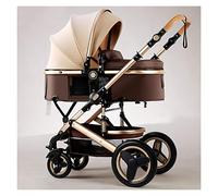MEHWSUR Cochecito De Bebé Plegable Cochecitos for Bebés,Cochecito for Niños Pequeños Antichoque Carro Infantil con Toldo Ajustable,Cochecito De Moisés Reversible for Recién Nacidos (Color : Bruin)