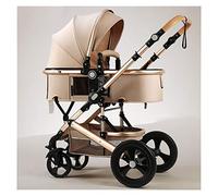 MEHWSUR Cochecito De Bebé Plegable Cochecitos for Bebés,Cochecito for Niños Pequeños Antichoque Carro Infantil con Toldo Ajustable,Cochecito De Moisés Reversible for Recién Nacidos (Color : Gold)