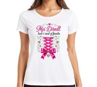 MEI Dirndl hob i ned g'fundn Oktoberfest Wiesn - Camiseta para mujer, Blanco, 3XL