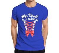 MEI Dirndl is in da Wäsch Oktoberfest Wiesn - Camiseta para hombre, azul, 3XL