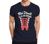 MEI Dirndl is in da Wäsch Oktoberfest Wiesn - Camiseta para hombre, azul marino, 3XL