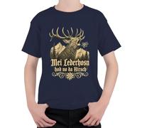 MEI Lederhosn hod no da Hirsch Bayern - Camiseta infantil, azul marino, 104