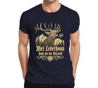 MEI Lederhosn hod no da Hirsch Bayern - Camiseta para hombre, azul marino, XL