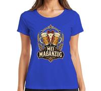 MEI Traje a medida Oktoberfest Bierkrug Tracht Damen T-Shirt, azul, M