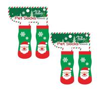 MEIBAOGE 1 par de calcetines de Navidad para perros, antideslizantes, suaves, cómodos calcetines para perros para festividades