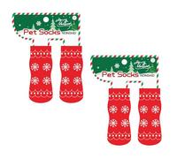 MEIBAOGE 1 par de calcetines de Navidad para perros, antideslizantes, suaves, cómodos calcetines para perros para festividades