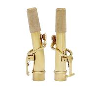 MEIBAOGE 2 cuellos de saxofón soprano de latón de repuesto para saxofón soprano, cuello recto y cuello curvado, accesorios para instrumentos
