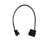 MEIBAOGE 4 Pines Molex Macho a 3 Pines / 4 Pines PWM Macho Cable Adaptador de extensión de Ventilador con Funda, Cable Adaptador-Negro
