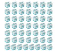 MEIBAOGE 50 cajas cuadradas de caramelos con forma de corazón de amor, organizador multifunción para el hogar, bodas, cumpleaños, Año Nuevo, decoración de fiestas, color azul cielo