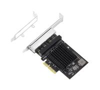 MEIBAOGE Adaptador de tarjeta de red Gigabit de 4 puertos PCIe RJ45 LAN de 2,5 Gigabit, 10/100/1000/2500 Mbps, chip 8125B, adaptador de tarjeta de red Gigabit de 4 puertos para escritorio