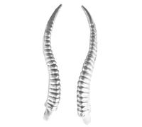 MEIBAOGE Apliques realistas de PVC con forma de cuerno de oveja, clip para el pelo, clip para el pelo, mochila, parches de costura para adultos, ver tabla de tallas, plateado, pequeño