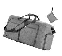 MEIBAOGE Bolsa de lona plegable para mujer, de gran capacidad, práctica bolsa de deporte de nailon con correa para el hombro, Gris, Length 36cm