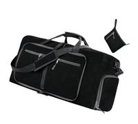 MEIBAOGE Bolsa de lona plegable para mujer, de gran capacidad, práctica bolsa de deporte de nailon con correa para el hombro, Negro -, Length 36cm