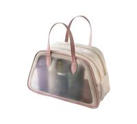 MEIBAOGE Bolsa de maquillaje impermeable de doble capa, organizador de artículos de tocador, conveniente y fácil de llevar, contenedor de cosméticos para viajes